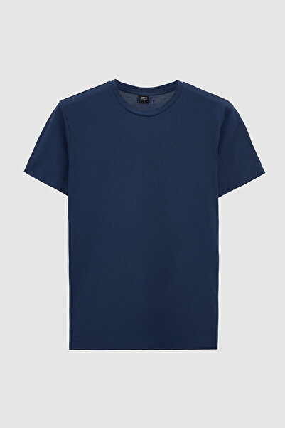 Tween Slim Fit İndigo %100 Pamuklu T-Shirt