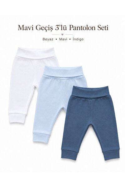 FYB 3-Piece Baby Boy Pants Set with Lycra Ribbed Elastic Waist and Cuffed Legs