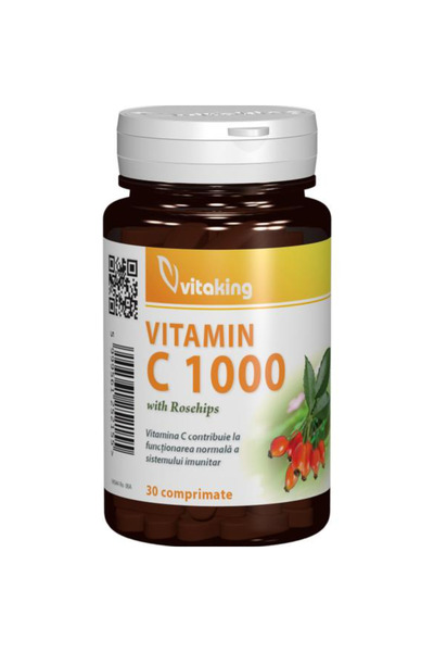 Vitaking Βιταμίνη C 1000 MG Αγριοτριανταφυλλιά Vitaking, 30 ταμπλέτες