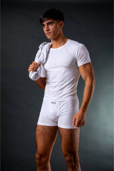 MODABOX 100% Cotton Men's Boxer Combed Cotton White Basic Boxer Comfortable Fit