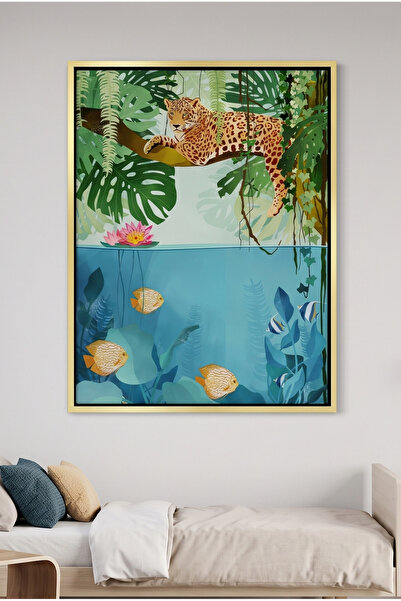 Jasmine Art Tropical Wildlife Above and Below Kids Wall Art | Portrait Framed...