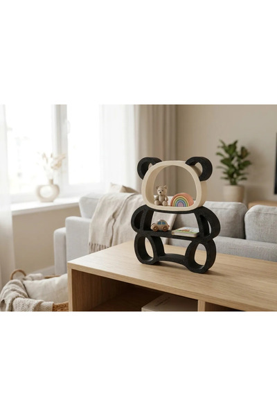 Baby Darling %100 Doğal Ayıcık Dekoratif Raf - Figür, Araba, Mini Oyuncak Standı (26cm Yükseklik)