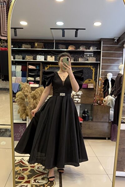 HÜMEYRA BUTİK Evening Dress with Sleeves