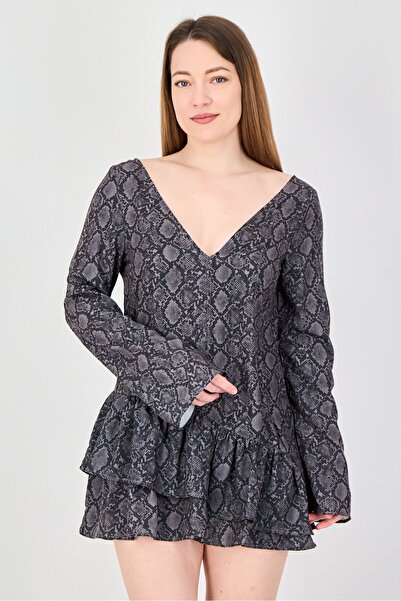 Monki Women Animal Print Mini Dress, Mulitcolor