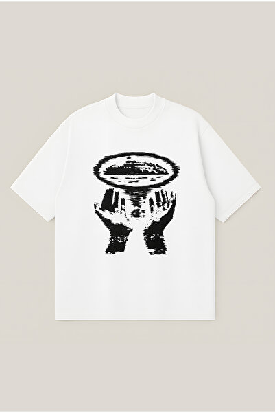 Moon Dancer Corteiz Hurricane Printed Oversize Boxy Cut Unisex 100% Cotton Ts...