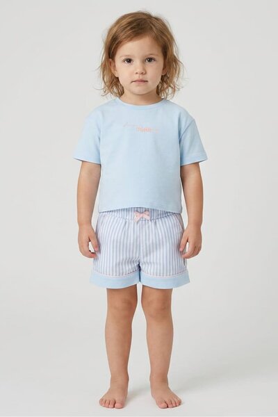 Fudo Lounge By Toddlerss Girl 3 Pcs Embroidered Logo Sleepwear Set, Multicolor