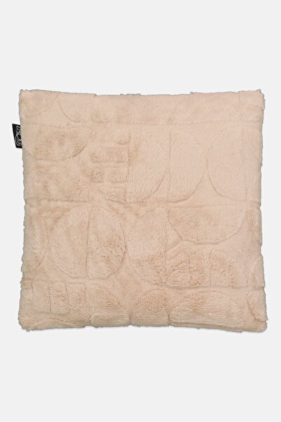 Unique Living Faux Fur Cushion, Dark Beige