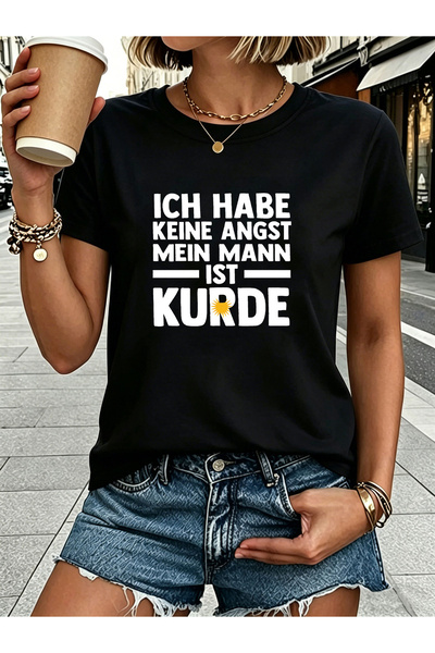 12 HERTZ Women's German "I Have No Fear My Husband Is Kurdish" T-Shirt - Prid...