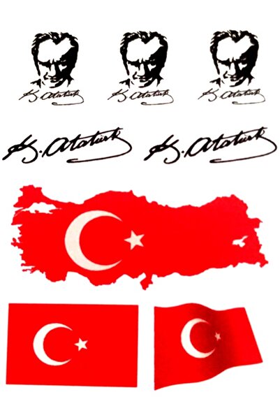 ekstrafix Decorative Label Sticker Turkey Flags 80X120Mm Dl-001 - 4 Pieces