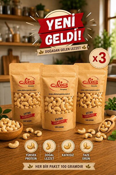 ALİŞ KURUYEMİŞ ÇİĞ KAJU PREMİUM 100 GR X 3 ADET