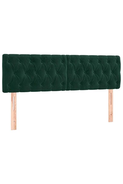 vidaxl Tăblii de pat, verde închis, 160x7x78/88 cm, catifea
