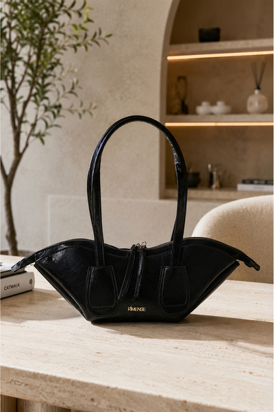 Rimense women's black hand and shoulder bag
