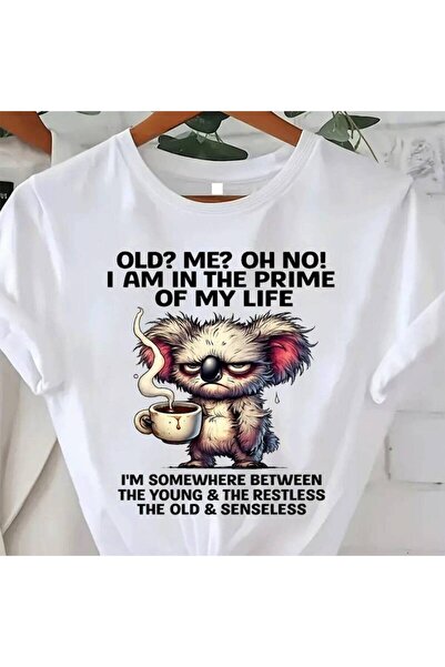 NOURAM تي شيرت Vintage Me Oh No I Am at My Peak Koala بوزن 180 جرام، 100% قطن...