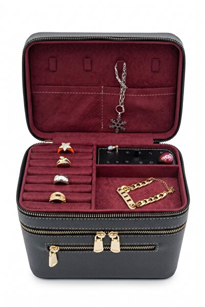 Moda fiesta Premium Jewelry Box and Makeup Case Travel Organizer with Mirror ...
