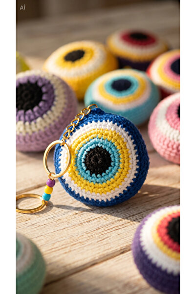 diğeraass Boho El Örgüsü Makrome Nazar Boncuğu Anahtarlık Çanta Süsü