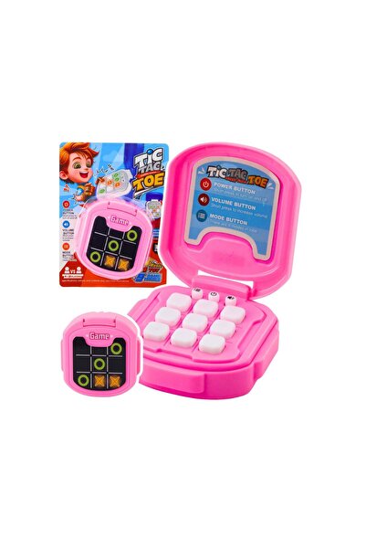 LEAN Joc electronic Tic Tac Toe, 9 moduri de joc, roz, 8 x 8.5 x 3 cm, roz, 2...