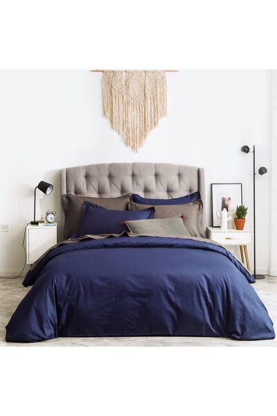 Generic SUSYBAO 3 Pieces Duvet Cover Set 100% Natural Cotton Queen Size Navy ...