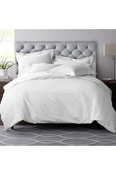 PIZUNA Deluxe 100% Cotton Duvet Cover King Size 260x220 cm New White, 600 Thr...