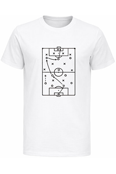 Efendioğlu Design Football Tactical Printed Cotton Printed Adult T-Shirt