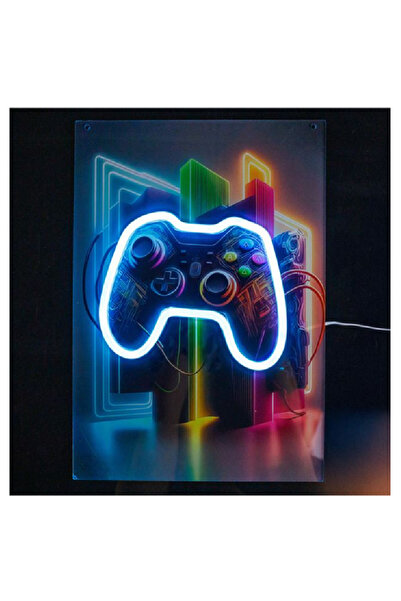 JMB Tablou Acrilic cu Iluminare LED Neon Gaming 23,8x34cm