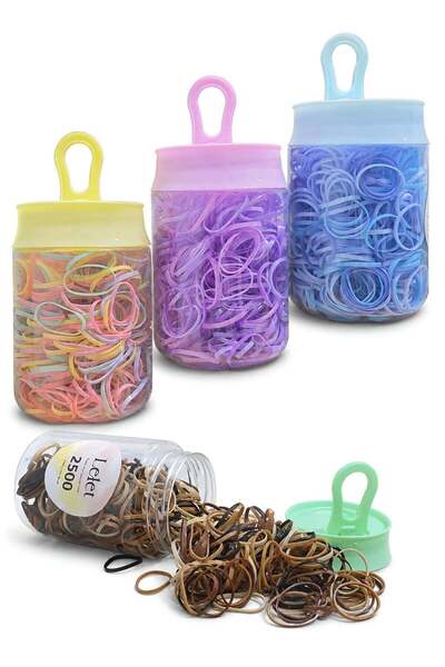 LELEE Lelet 2500 Pcs Mini Elastic Hair Ties – Mutlicolor Soft Rubber Bands fo...