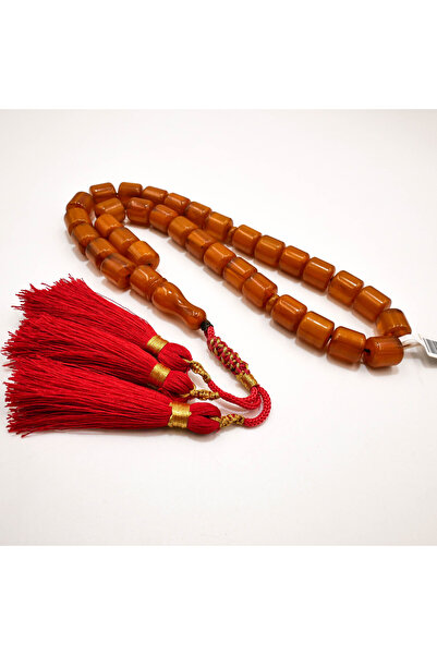 Generic German Musk Beads 33 Beads 12.5x13.5mm Amber Striped Barrel Decorativ...