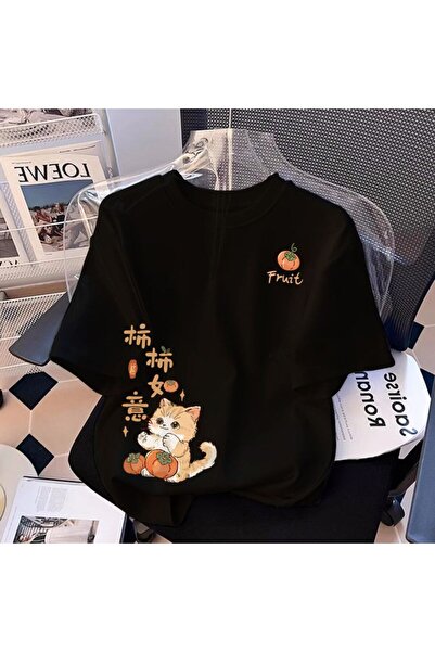 bellanova Unisex πολύχρωμο μπλουζάκι με στάμπα Oversize Streetwear Άνετη εφαρ...