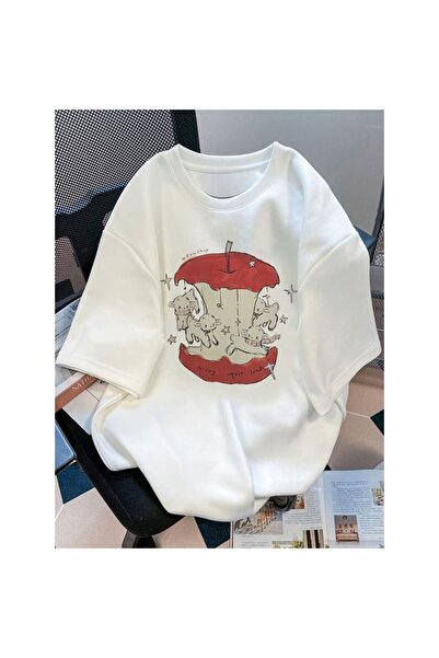 classy moda Unisex Colorful Oversize Printed T-Shirt Streetwear Comfortable F...