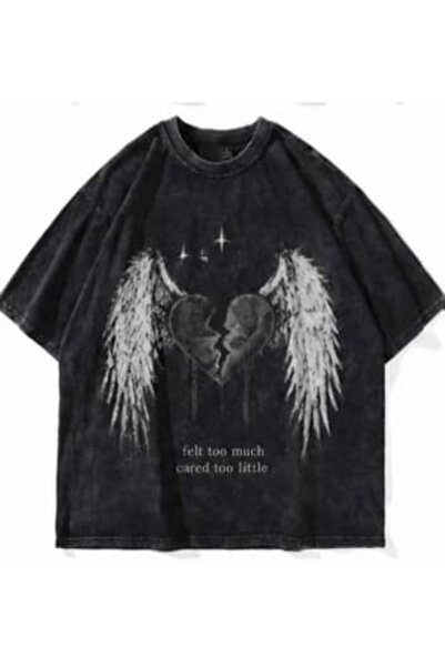 bellanova Unisex πολύχρωμο μπλουζάκι με στάμπα Oversize Streetwear Άνετη εφαρ...