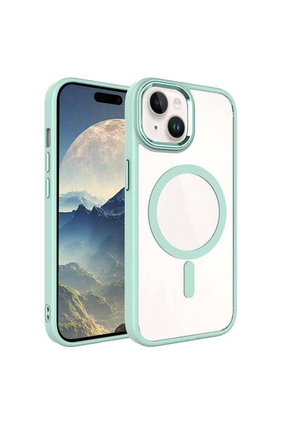 Giz Story iPhone 15 Plus Case Magsafe Transparent Back Face Camera Raised Sil...