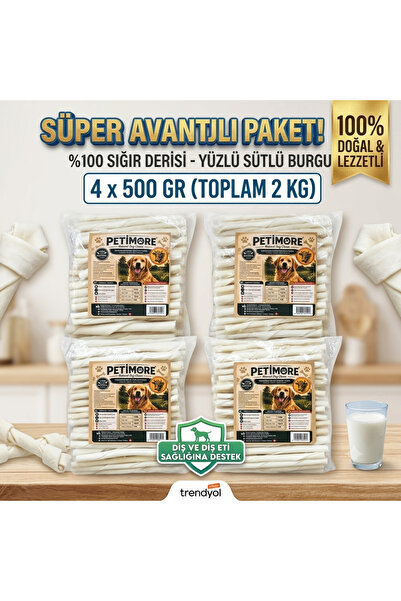 Burgu çubuk köpek ödülü 4 lü paket doğal çiğneme kemiği