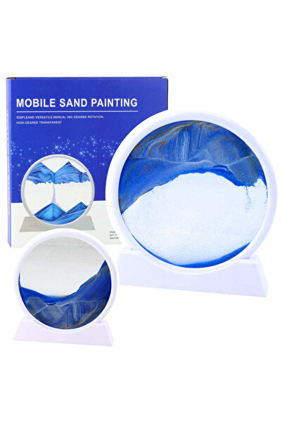 LEAN Tablou 3D cu nisip rotativ, 19 x 18 cm, albastru, 27705