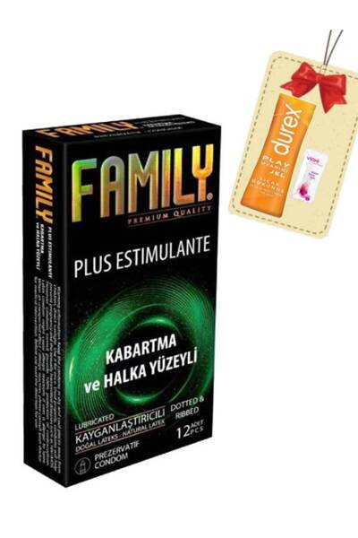 FAMİLY Kabartmalı Halkalı 12'li Prezervatif+Sıcak Dokunuş Kayganlaştırıcı-Gen...