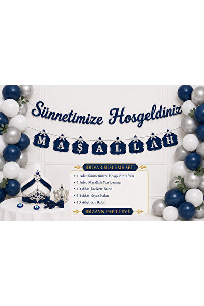 Dizayn Parti Evi Sünnetimize Hoşgeldiniz Duvar Süsleme Seti | Maşallah Banner...