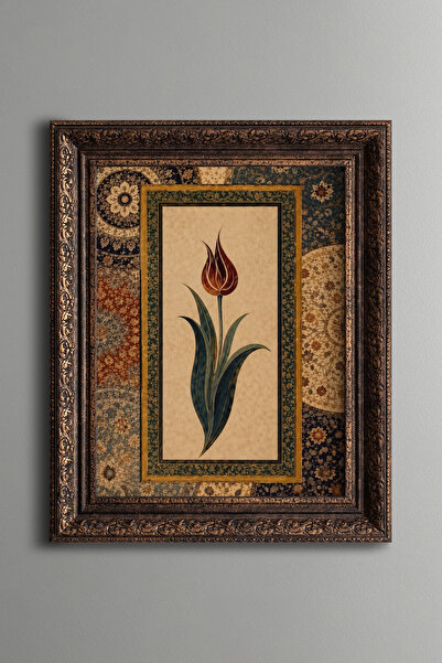 epiqart Tulip Motif Painting - Vintage Patterned Painting - Thick Model