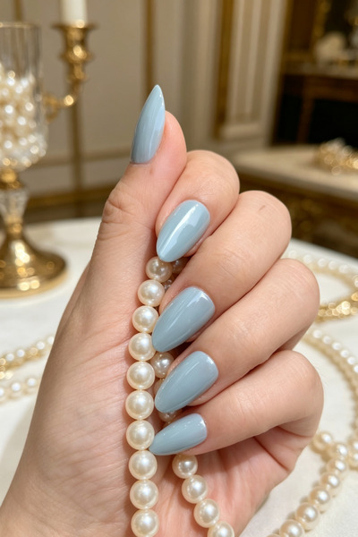 Easy Beauty Hailey İnci Tozu Takma Tırnak SMALL DD03 Kısa Badem Takma Tırnak ...