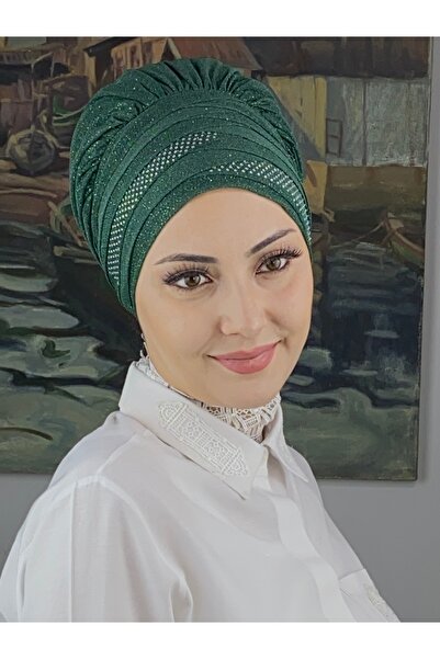 MY UKİYO STORE TESETTÜR ABİYE ÇAPRAZ DRAPELİ İKİLİ TAŞLI BONEŞAL