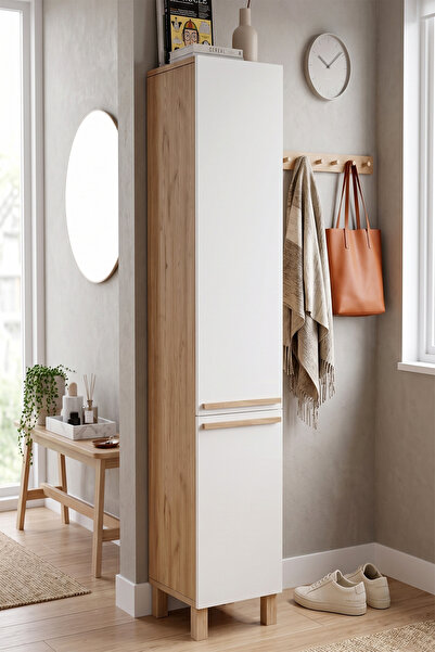 Yurudesign Lusso 2 Kapaklı 8 Raflı Ayakkabılık Çok Amaçlı Dolap Ahşap Ayaklı ...