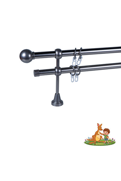 KLEIDECO Galerie dubla perdea AUSTRALIA, Metal, Diametru 19 mm, Capete SIDNEY...