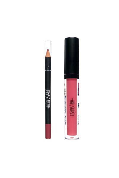 Ushas Set luciu de buze și creion, 3.8 ml – finisaj atrăgător și buze puse în...