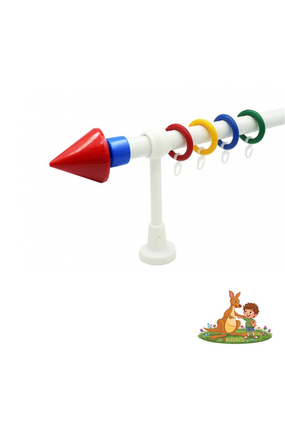 KLEIDECO KIDZ simple curtain rail, Plastic, Diameter 28 mm, Red-blue Pyramid ...