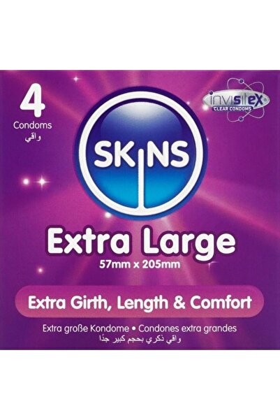 Skins Εξαιρετικά Μεγάλα Προηγμένα Προφυλακτικά Πακέτο 4 τεμαχίων