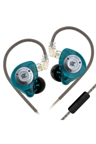 Choice7 Cyan MIC KZ EDX PRO X Dynamic Drive Earphone HIFI Bass Earbud DJ Spor...
