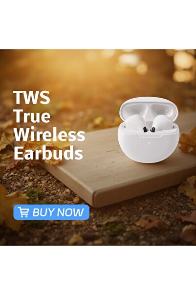 Choice1 White TWS True Wireless Earbuds Half In Ear Bluetooth Headphones Touc...