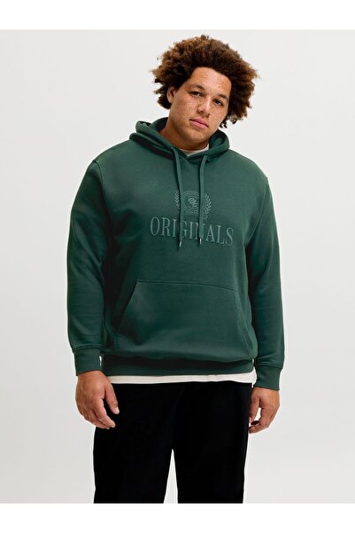 Jack & Jones Plus Φούτερ με κουκούλα σε μεγάλο μέγεθος με στάμπα κειμένου