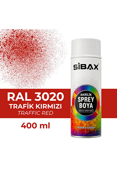 Sibax Akrilik Sprey Boya ParlakTrafik Kırmızı (Ral 3020) 400 ML