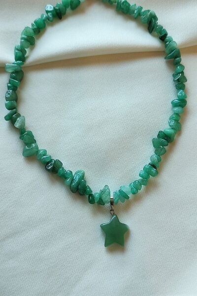 LADIN DOGALTAŞ Certified Turtle Eye Star Cracked Stone Natural Stone Necklace