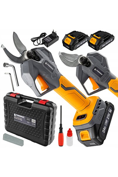Powermat Foarfecă electrică 30mm, 2 acumulatori de 2Ah, 21V, 1000W, pentru cr...