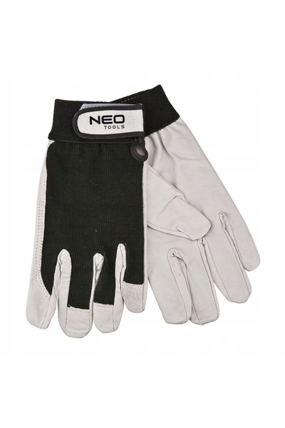 NEO Tools MĂNUȘI DE LUCRU, PIELE DE PORC NATĂ CU COTNĂ, 10 ȚOLȚI 97-603