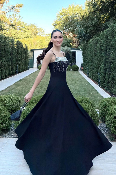 Sindimoda Nayla İp Askılı Taşlı Abiye 306